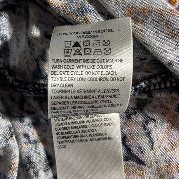 Lucky Brand Blue/Brown Paisley Print. HI-Low Hem. Size Large. - Picture 5 of 8